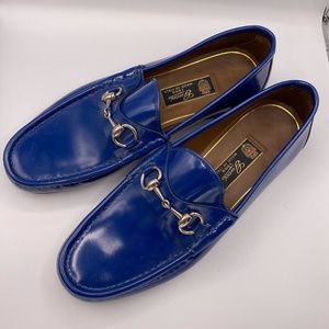 Gucci Royal Blue Horsebit Leather Slip 